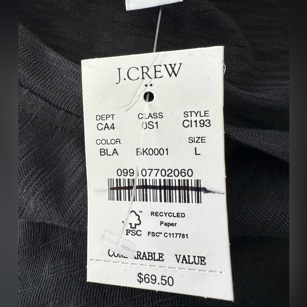 NWT JCrew Black Mini Tie Dress- Large - Picture 11 of 12